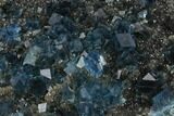 Blue-Green Cubic Fluorite on Quartz - China #140349-3